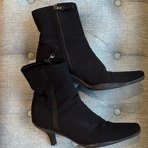 Prada Sport Black Nylon Kitten Heel Boots!